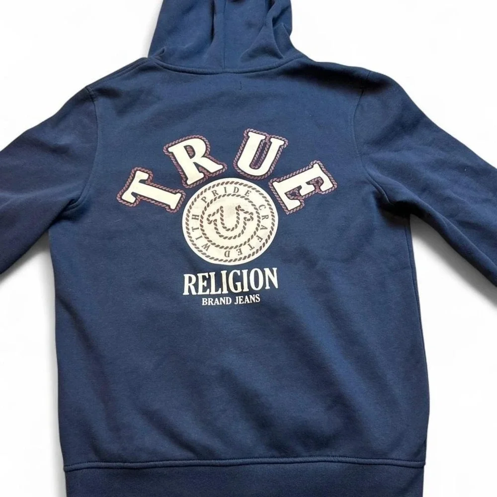 True Religion full zip double sided‎ hoodie sweatshirt size men's small